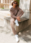 Chicago. Embroidered Jogger - Walnut & White