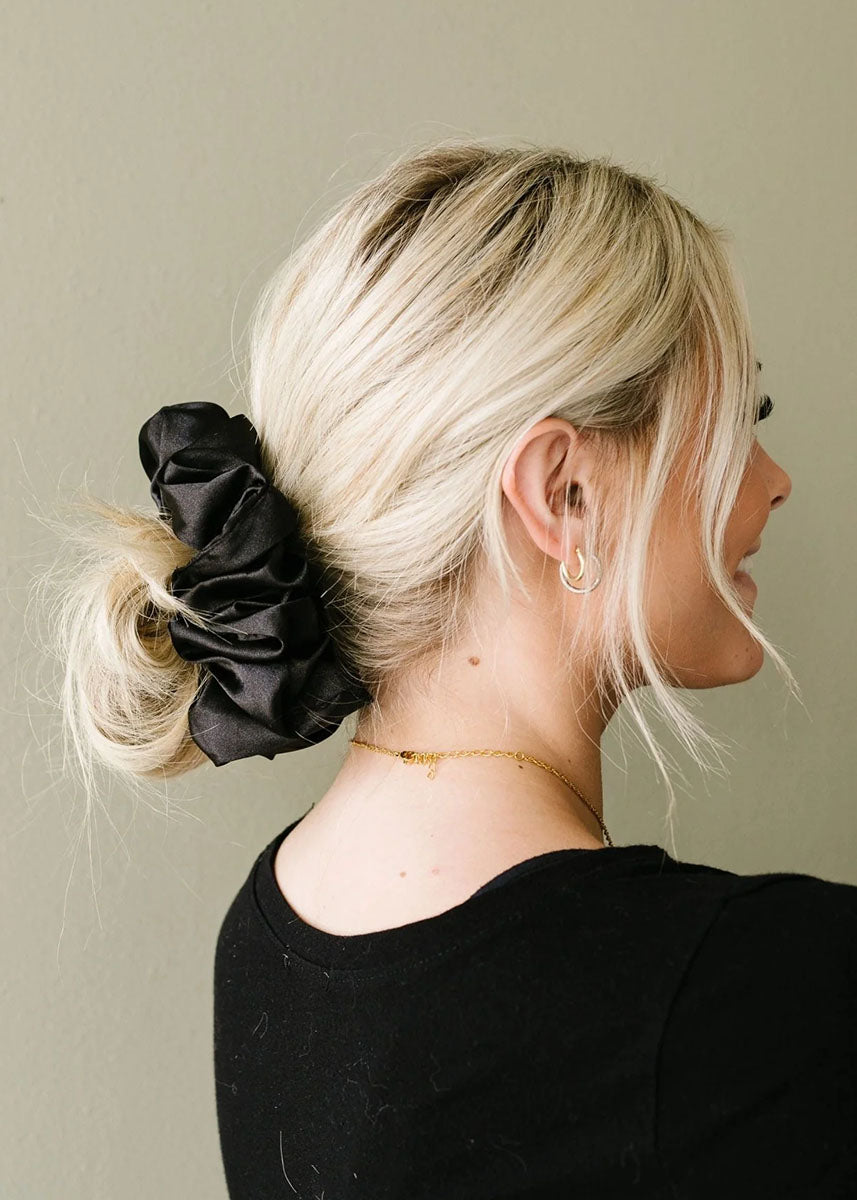 Jumbo Satin Scrunchie - Shadow