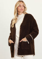 Tess Sherpa Contrast Coat - Chocolate & Cream