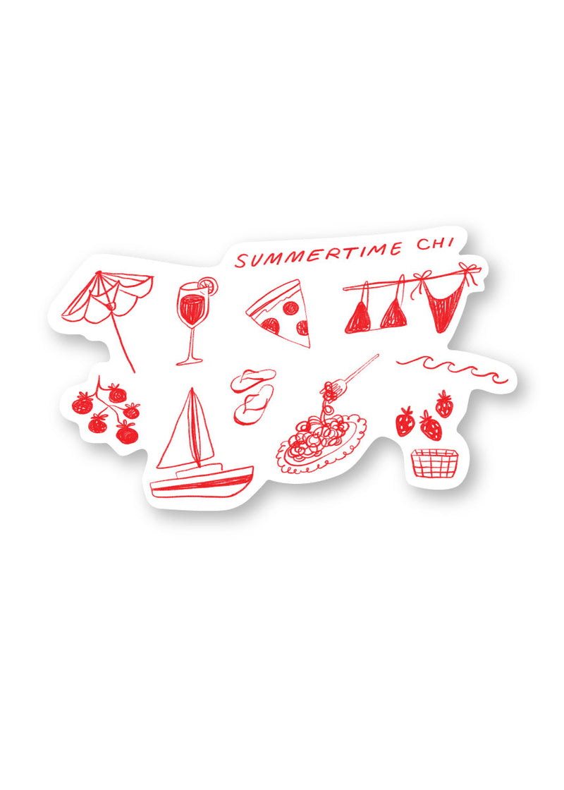 Summertime Chi Sketch Icons Sticker