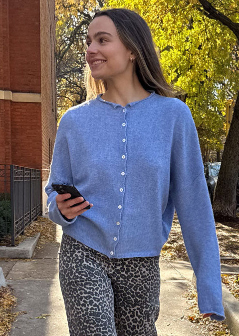 Piper Cardigan - Dusty Blue