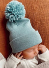 Baby's First Hat - Sky Blue Pom