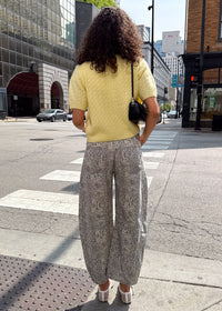 Good Luck Mid Rise Printed Barrel Jeans - Snake Combo