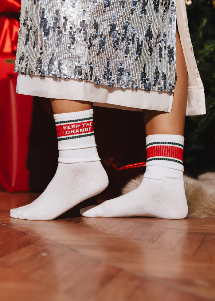 Keep The Change Ya Filthy Animal Long Crew Socks - Ivory