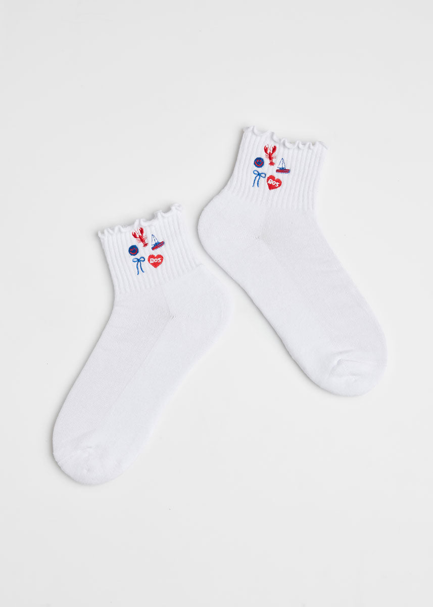 Boston Icons Ruffle Sock