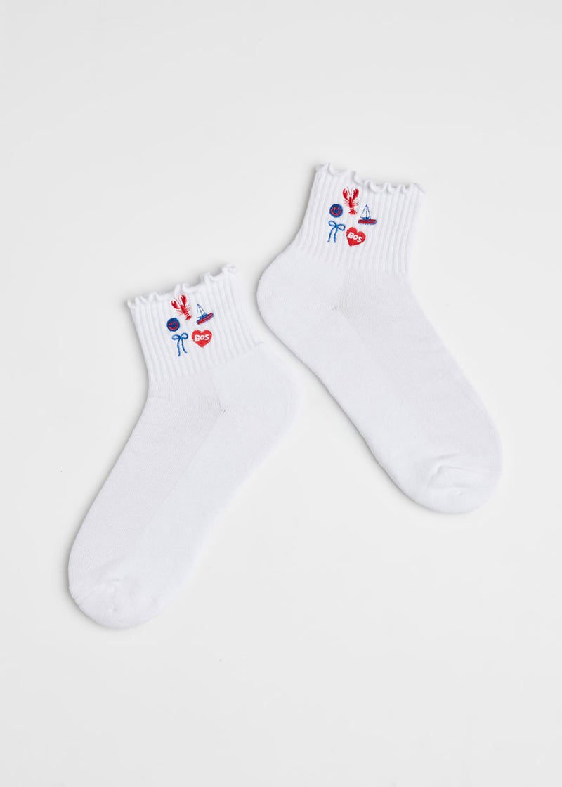 Boston Icons Ruffle Sock