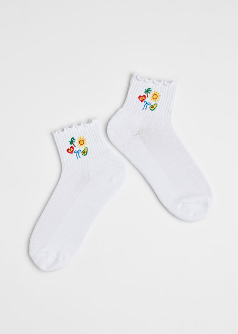 California Icons Ruffle Sock