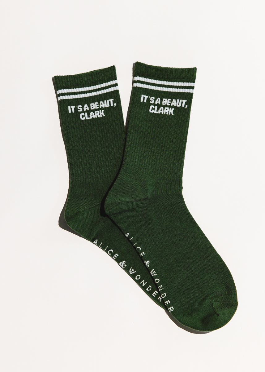 It's a Beaut Long Crew Socks - Green