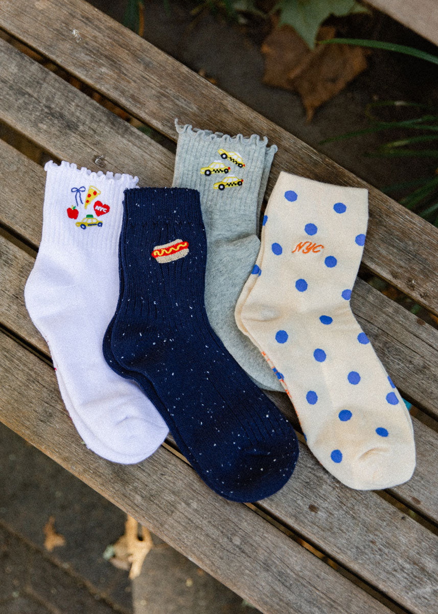 New York City Icons Ruffle Sock