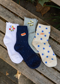 NYC Taxi Icon Ruffle Sock - Grey