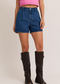 Beck Pleated Denim Shorts