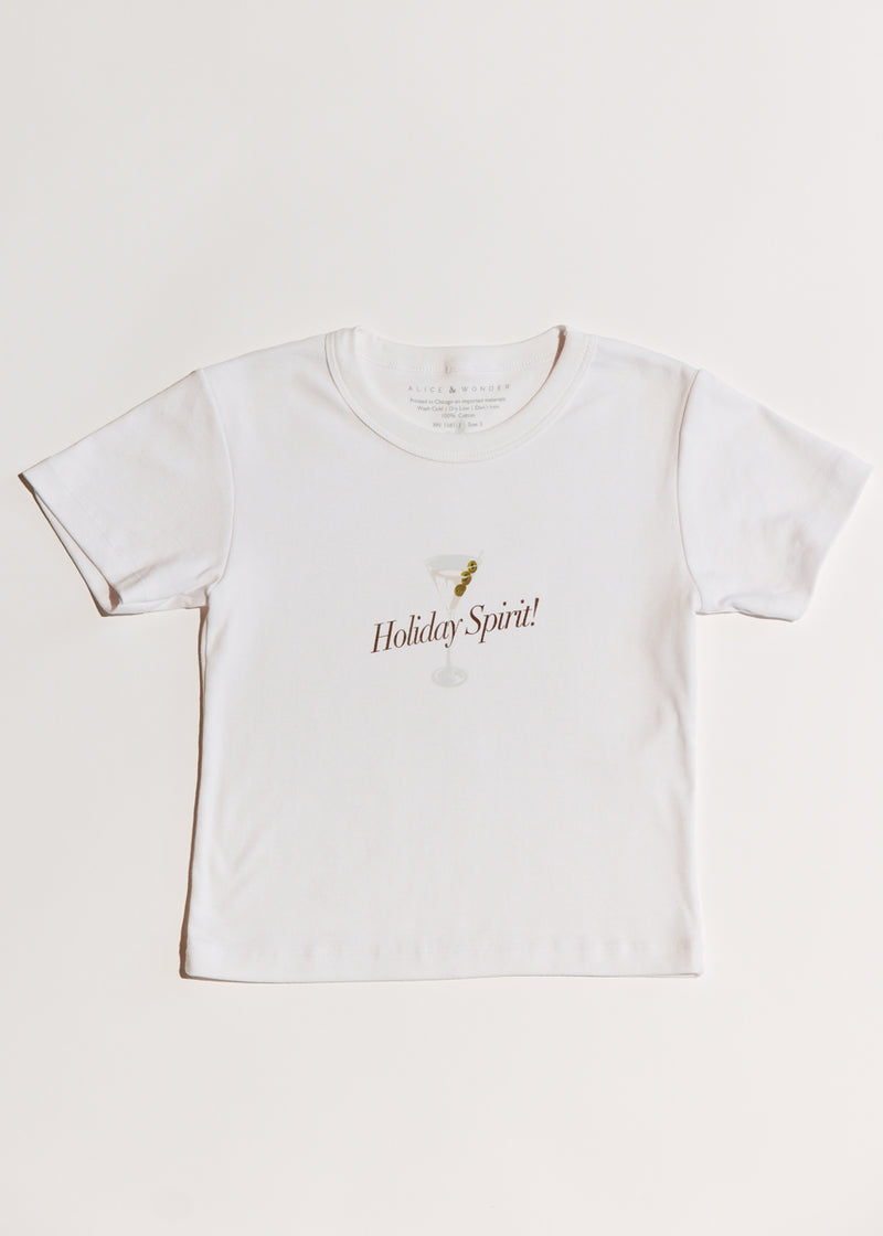 Holiday Spirit Baby Tee - White