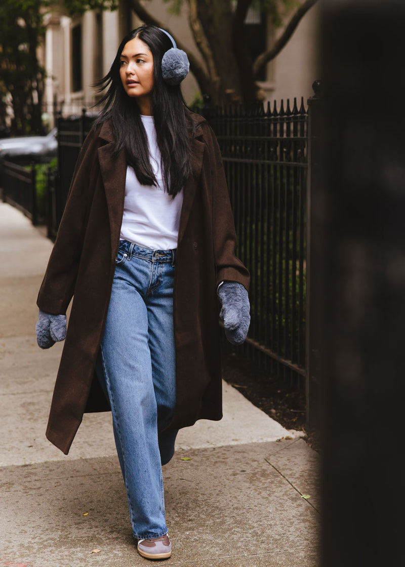 Mad Hatter Faux-Fur Earmuff - Steel Blue