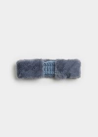 Mad Hatter Faux-Fur Headband - Steel Blue