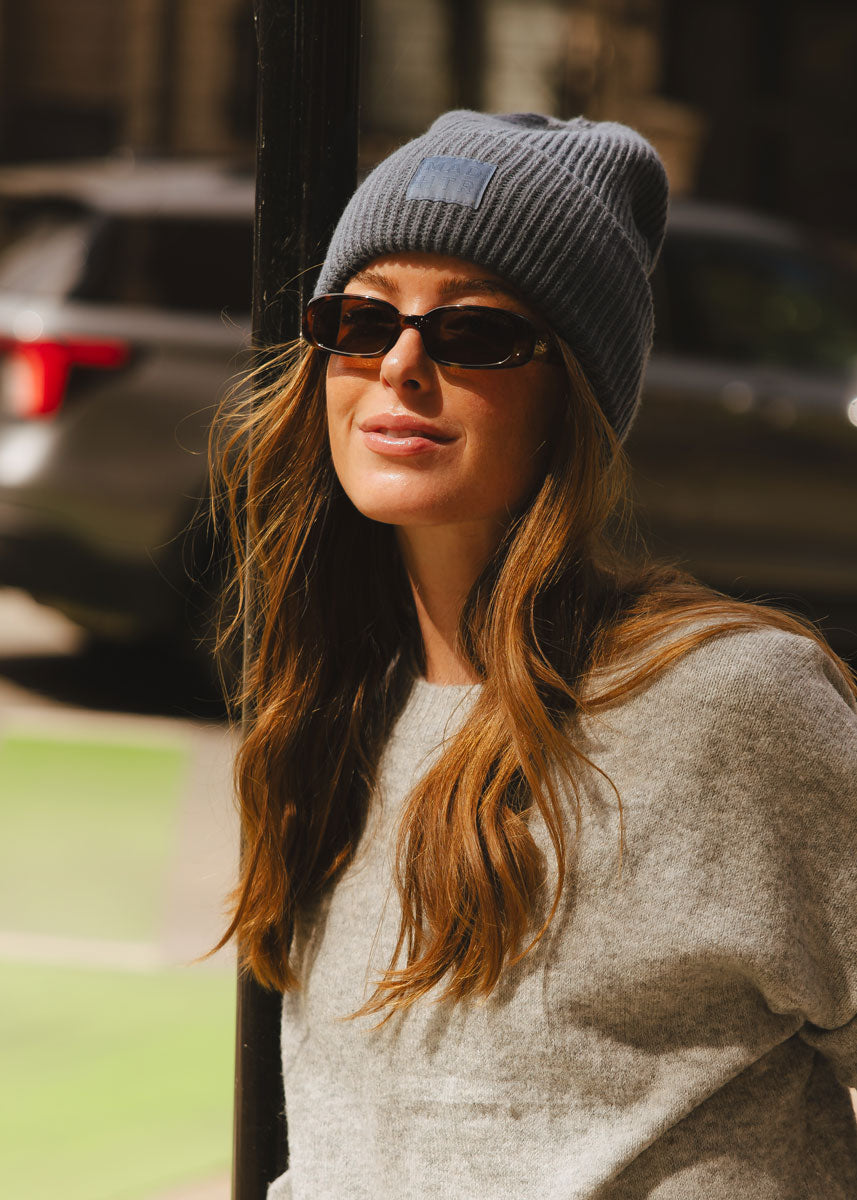 MAD HTR Ribbed Knit Beanie - Adult - Slate Blue