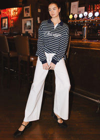 Chicago Script Striped Polo Shirt