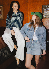 Chicago Script Striped Polo Shirt