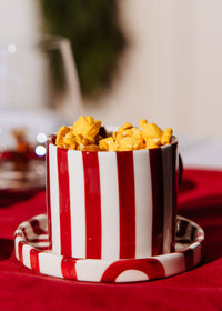 Tratto Cafe Cup & Saucer Set - Cherry Stripe