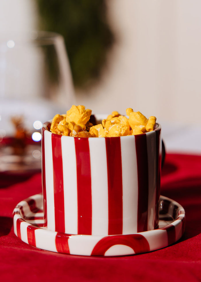 Tratto Cafe Cup & Saucer Set - Cherry Stripe