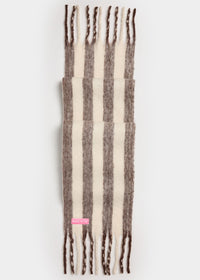 MAD HTR Oversized Blanket Scarf - Espresso & Cream Stripe