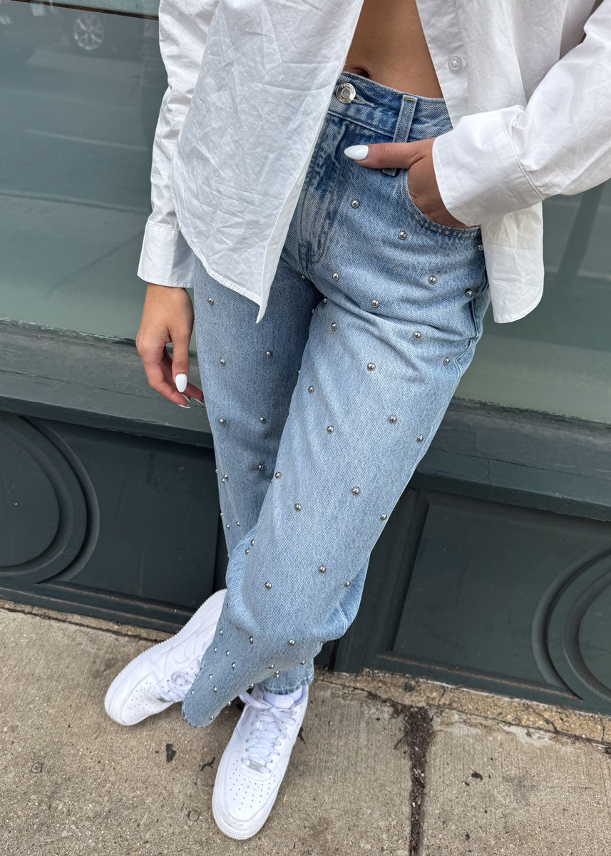 Lexi Mid Rise Bowed Straight - Aries