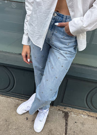 Lexi Mid Rise Bowed Straight - Aries