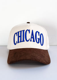 Chicago Puff Baseball Cap - Royal & Brown Suede