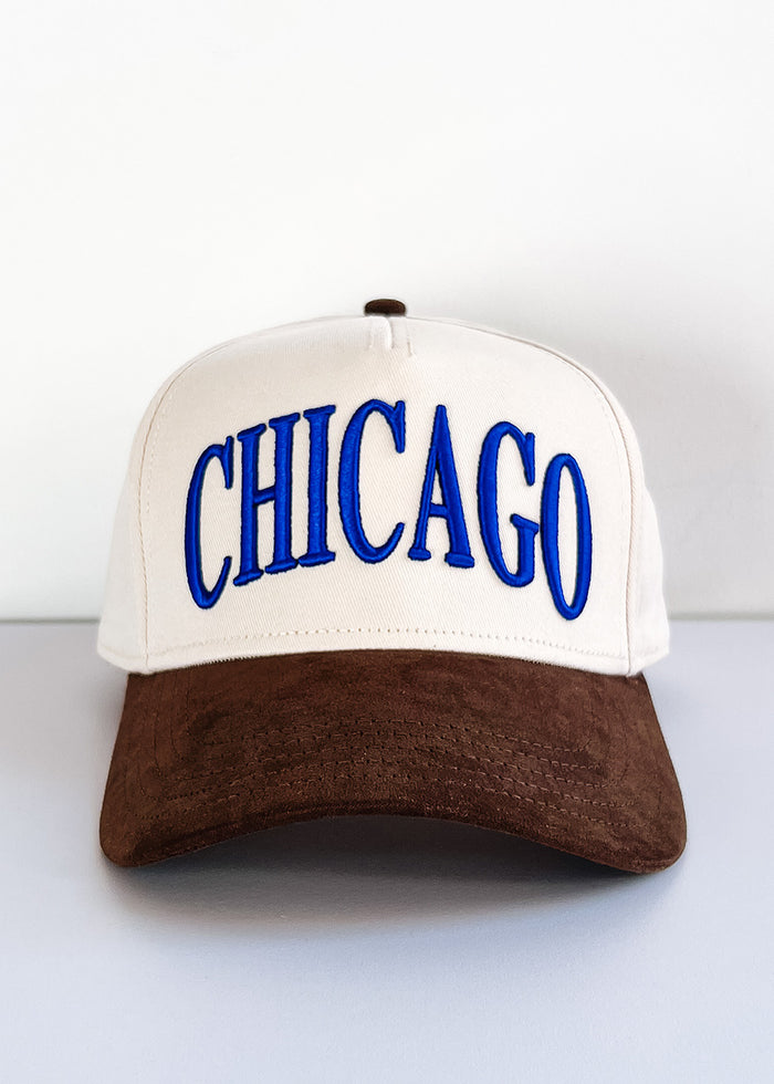 Chicago Puff Baseball Cap - Royal & Brown Suede