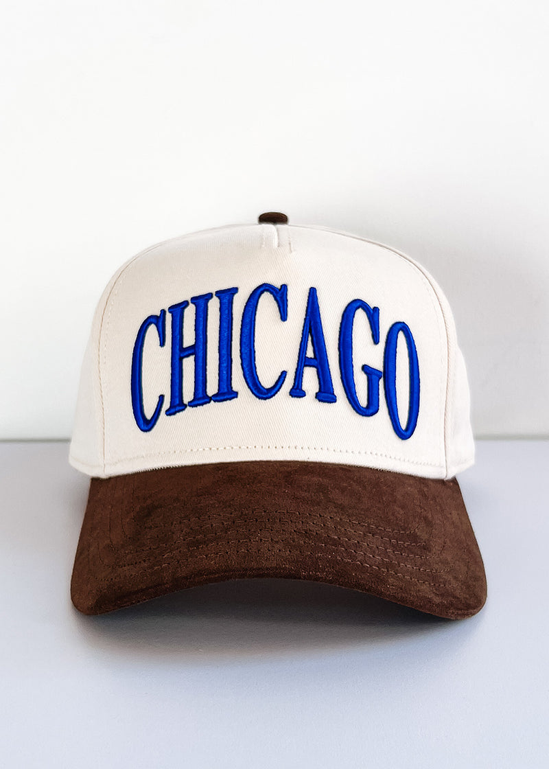 Chicago Puff Baseball Cap - Royal & Brown Suede