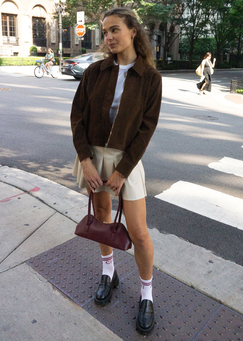 Claudette Faux Suede Jacket - Chocolate