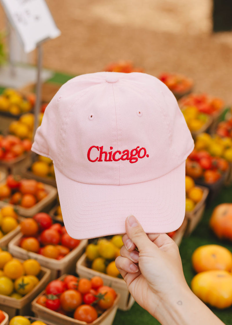 Chicago. Dad Hat - Pink & Red