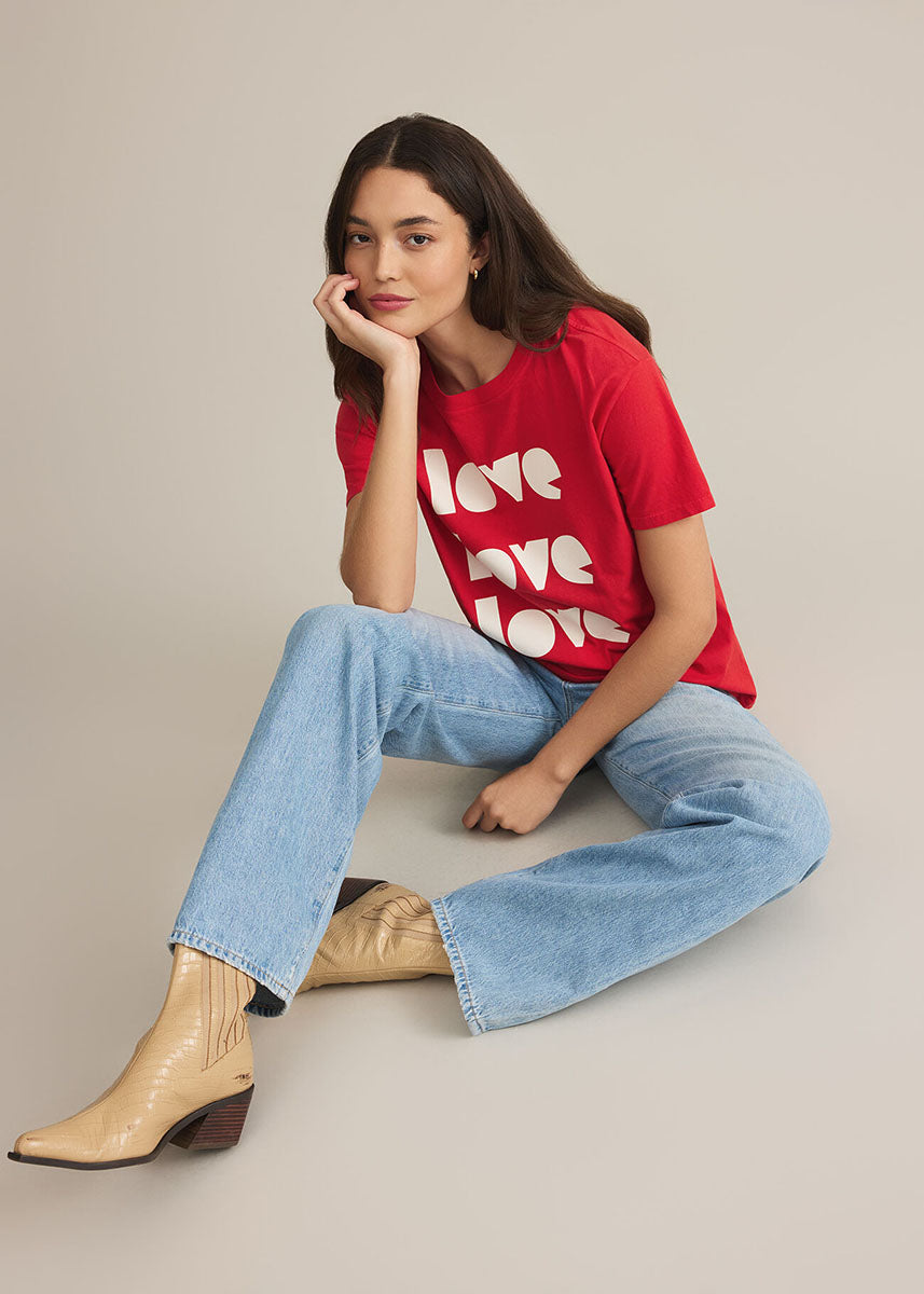 In Love Boyfriend Tee - Cherry