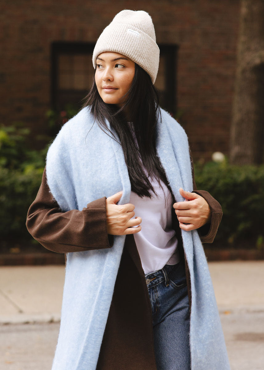 Adult Mad Hatter Ribbed Knit Beanie - Heather Taupe