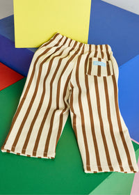 Striped French Terry Pant - Cream & Rust
