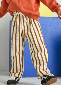 Striped French Terry Pant - Cream & Rust
