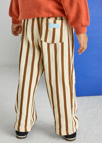 Striped French Terry Pant - Cream & Rust