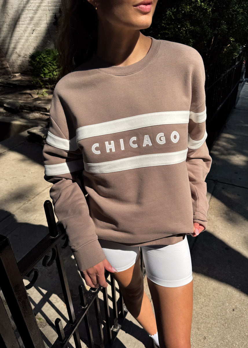 Chicago Oversized Rugby Sweatshirt - Taupe