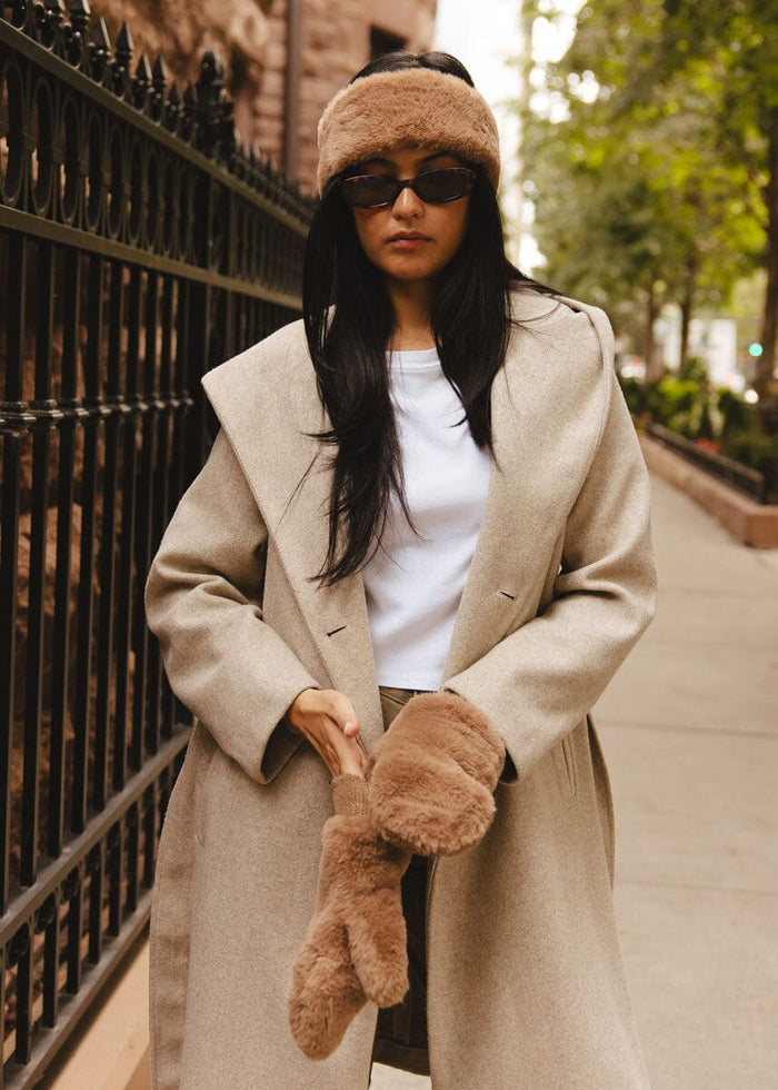 MAD HTR Faux Fur Headband - Taupe