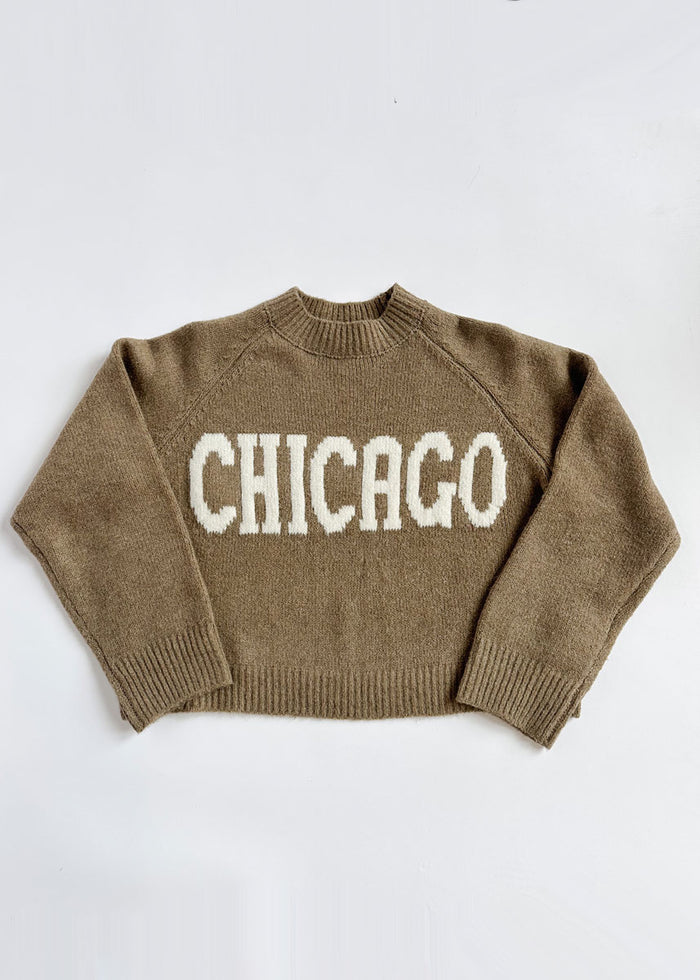 Chicago Crop Sweater - Taupe