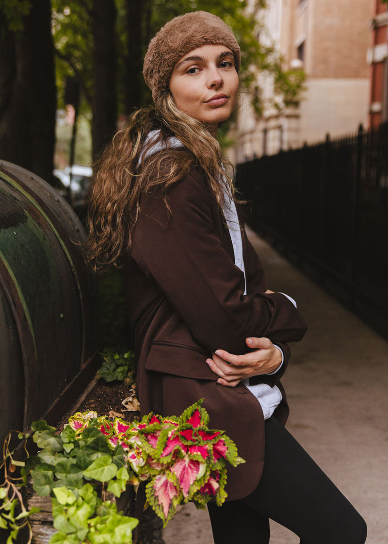 Mad Hatter Faux-Fur Headband - Taupe