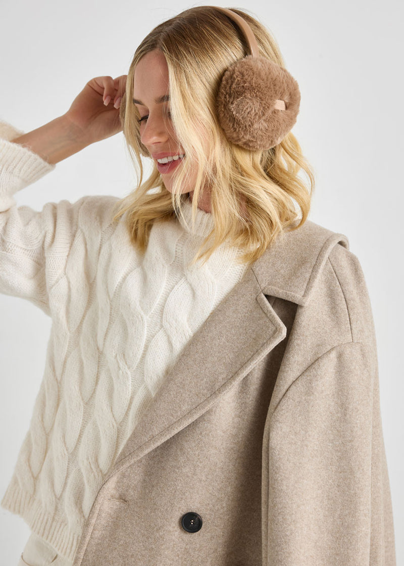 Mad Hatter Faux-Fur Earmuff - Taupe