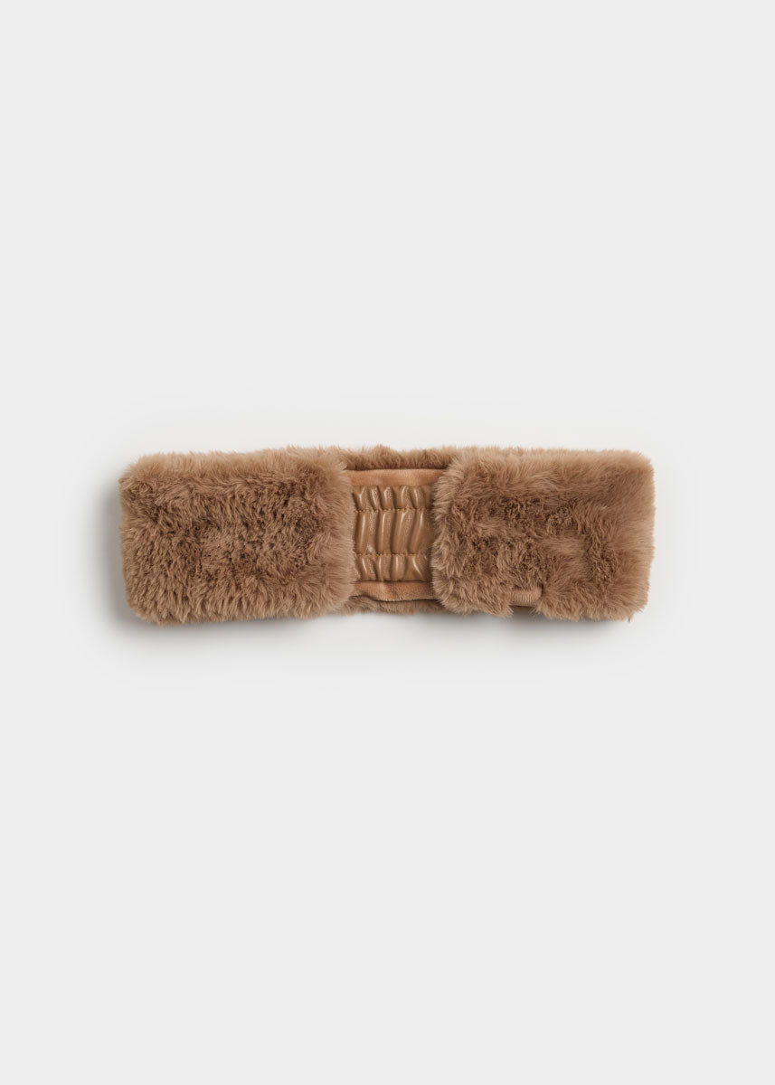 Mad Hatter Faux-Fur Headband - Taupe