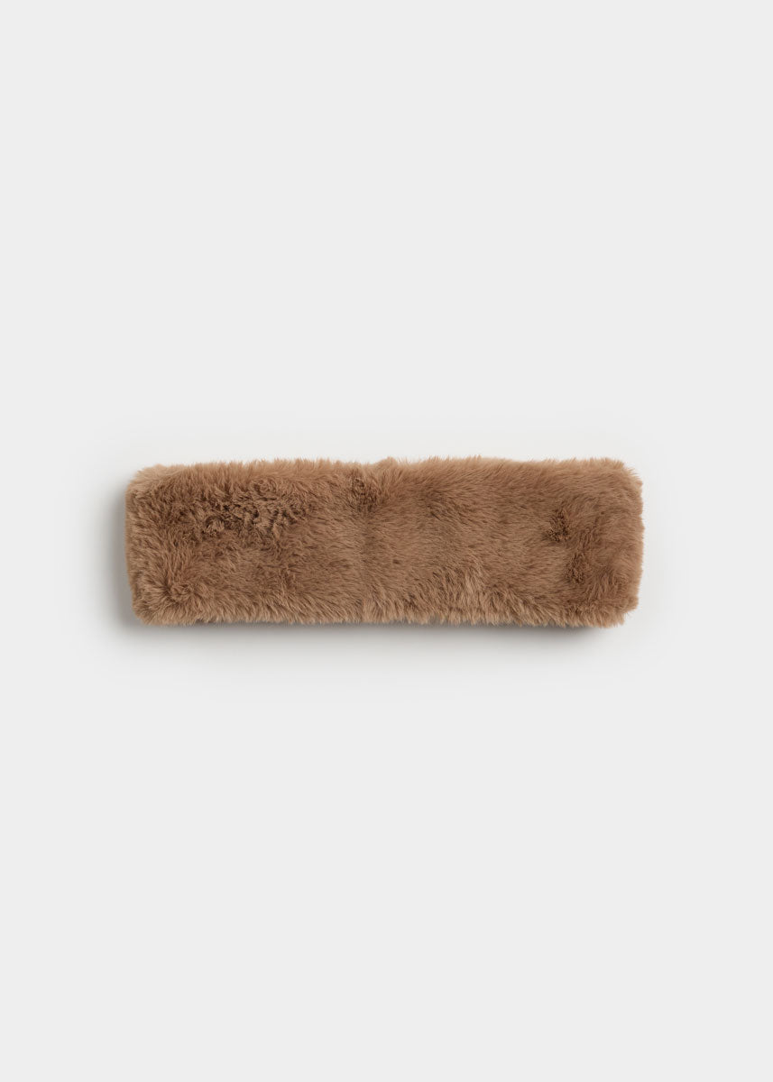 Mad Hatter Faux-Fur Headband - Taupe