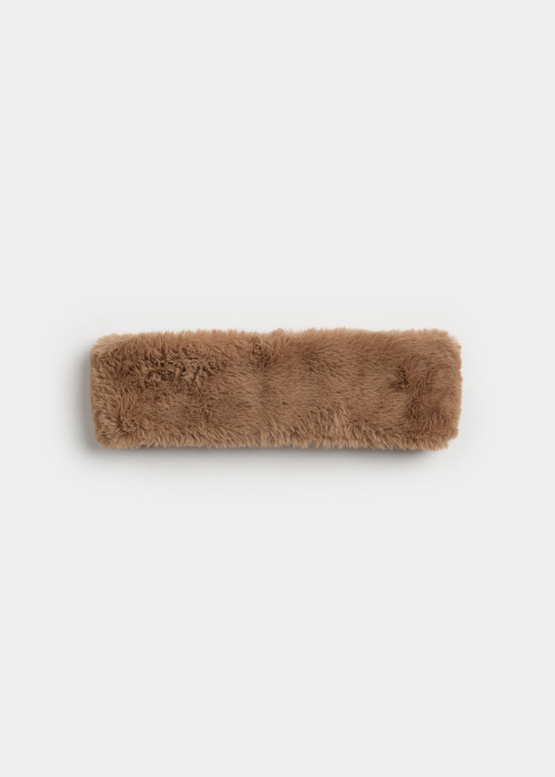 Mad Hatter Faux-Fur Headband - Taupe