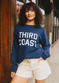 Third Coast Vintage Print Crewneck - Vintage Navy