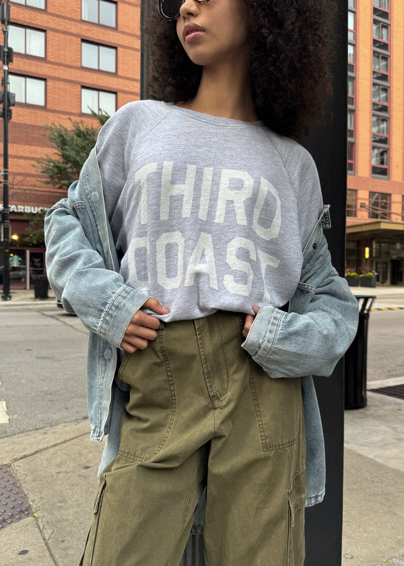 Third Coast Classic Crew Sweatshirt - Heather Grey & White