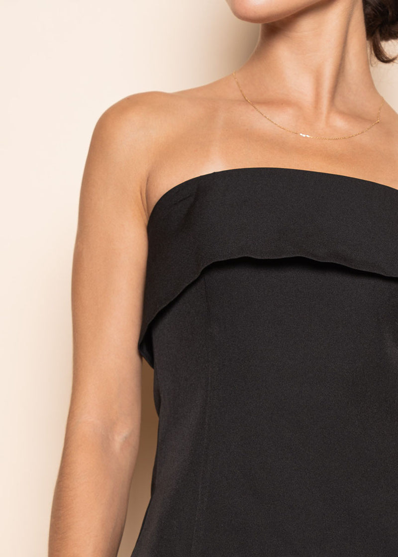 January Strapless Crop Top - Black