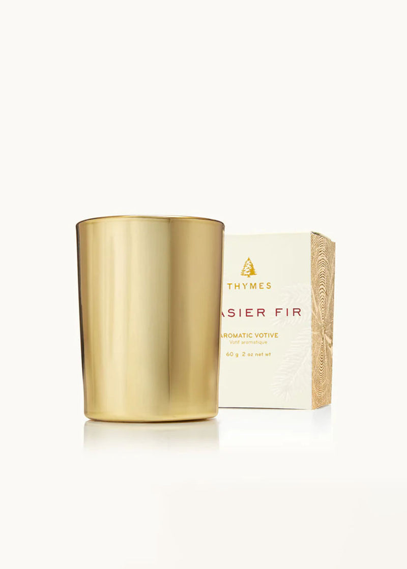 Frasier Fir Gilded Gold Votive Candle - 2oz.