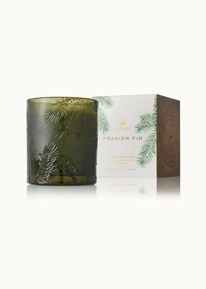 Frasier Fir Molded Green Glass Poured Candle - 6.5oz.