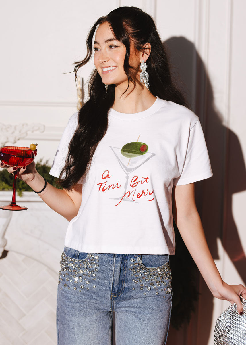 A 'Tini Bit Merry Crop Tee